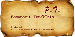 Pacurariu Terézia névjegykártya